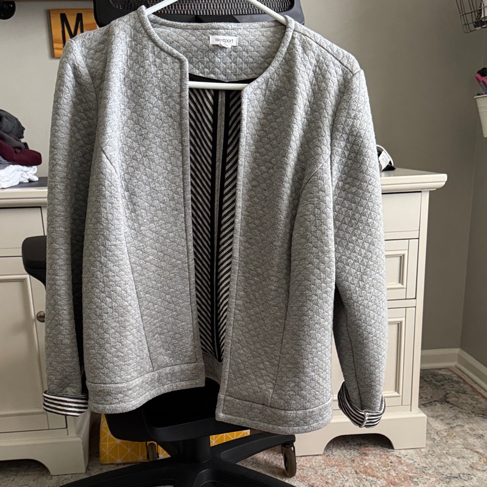 Westport Gray Quilted Women's Cardigan